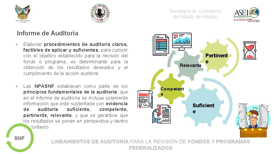 Secretaría de Contraloría del Estado de Hidalgo Informe de Auditoría § § Elaborar procedimientos