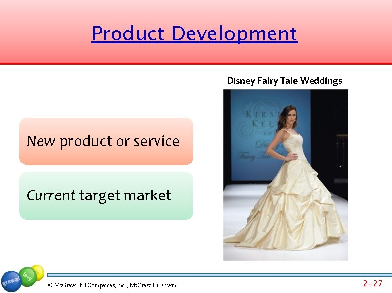 Product Development Disney Fairy Tale Weddings New product or service Current target market ©