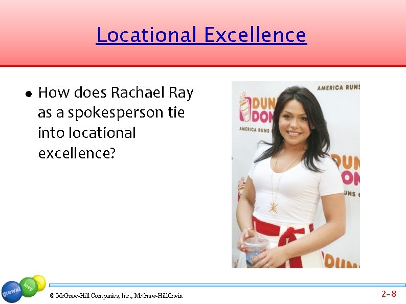 Locational Excellence How does Rachael Ray as a spokesperson tie into locational excellence? ©