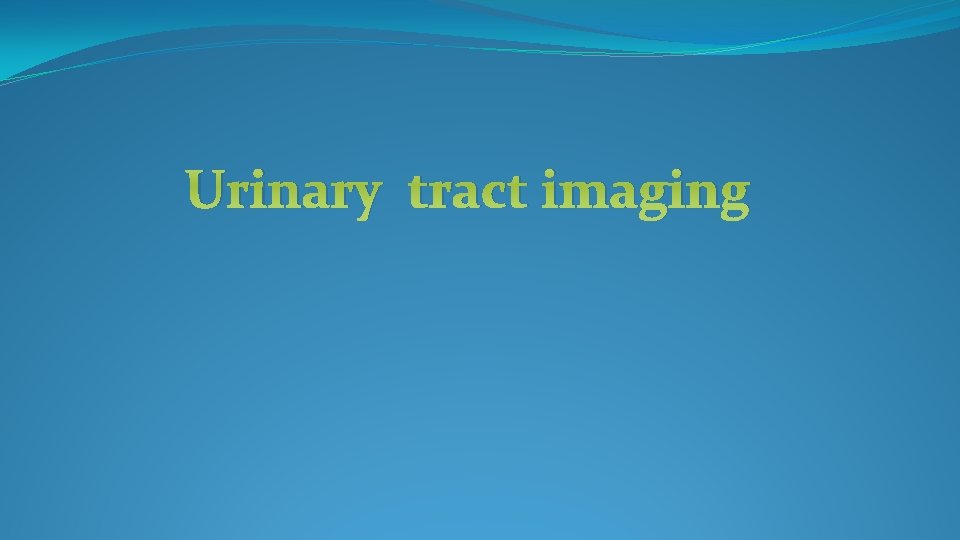 Urinary tract imaging 