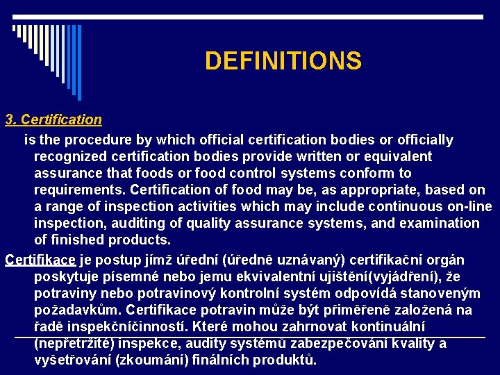PRINCIPLES FOR FOOD IMPORT AND EXPORT INSPECTION AND