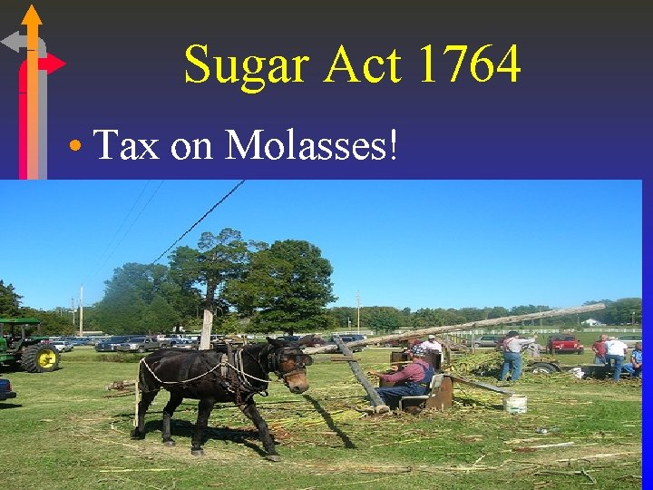 Sugar Act 1764 • Tax on Molasses! Sugar Act 1764 • Tax on Molasses!