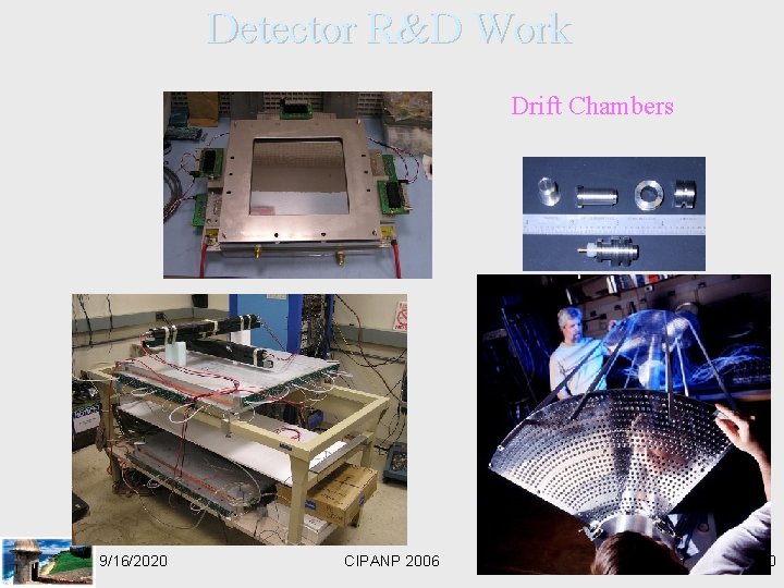 Detector R&D Work Drift Chambers 9/16/2020 CIPANP 2006 20 