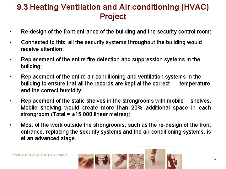 9. 3 Heating Ventilation and Air conditioning (HVAC) Project • Re-design of the front