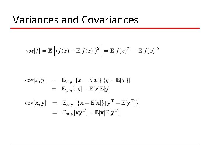 Variances and Covariances 