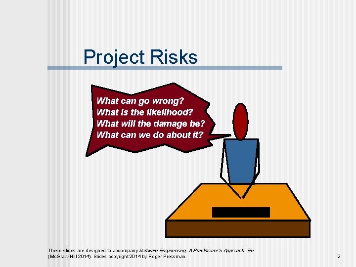 Project Risks What can go wrong? What is the likelihood? What will the damage