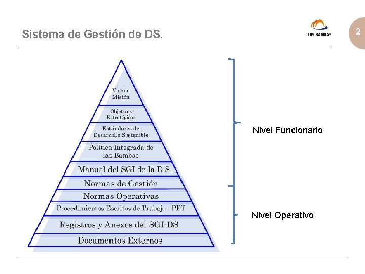 2 Sistema de Gestión de DS. Nivel Funcionario Nivel Operativo 