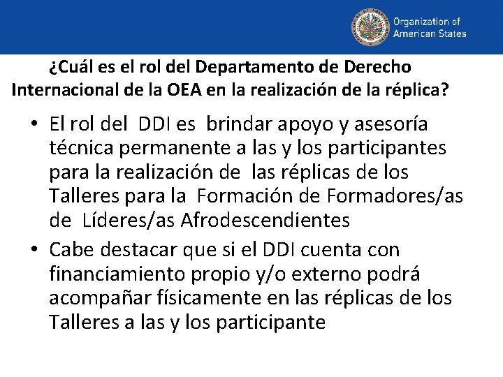 ¿Cuál es el rol del Departamento de Derecho Internacional de la OEA en la