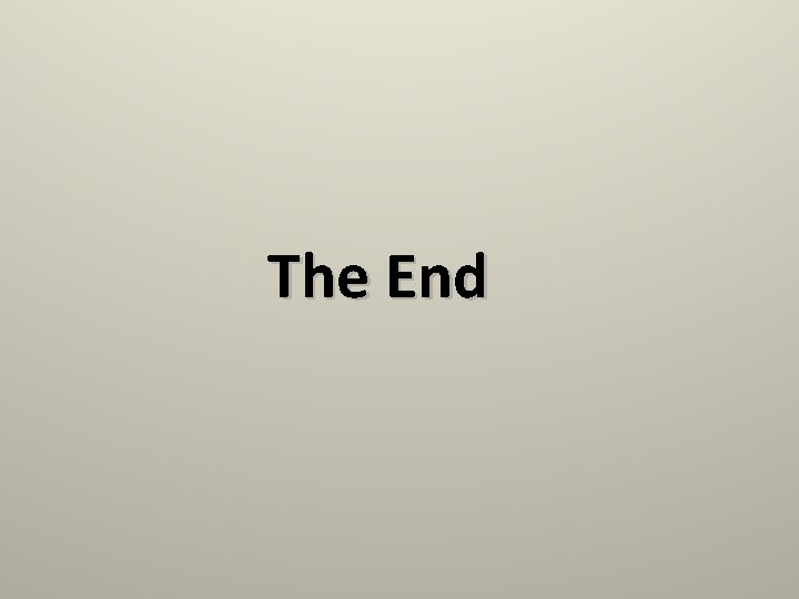 The End 