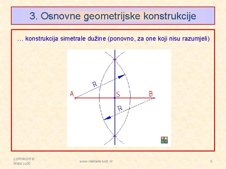 3. Osnovne geometrijske konstrukcije … konstrukcija simetrale dužine (ponovno, za one koji nisu razumjeli)