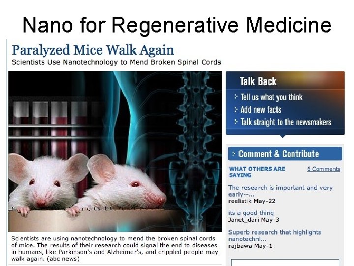 Nano for Regenerative Medicine 