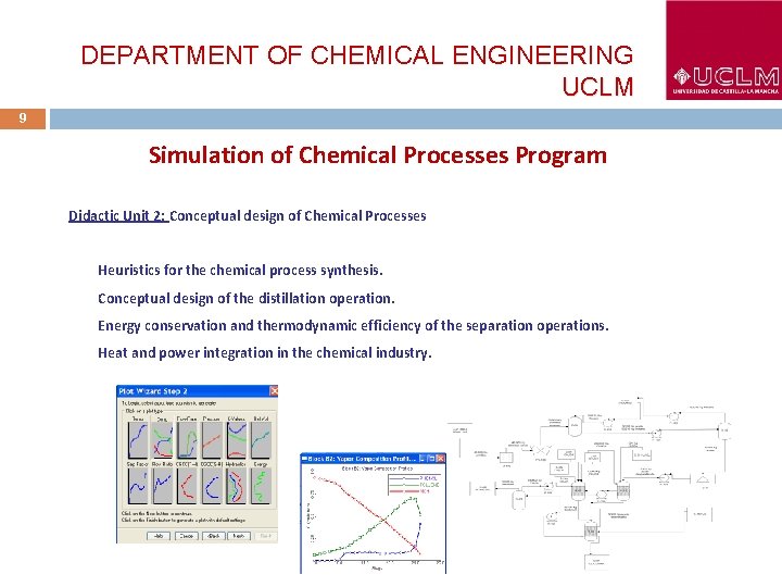 DEPARTMENT OF CHEMICAL ENGINEERING UCLM 9 Simulation of Chemical Processes Program Didactic Unit 2: