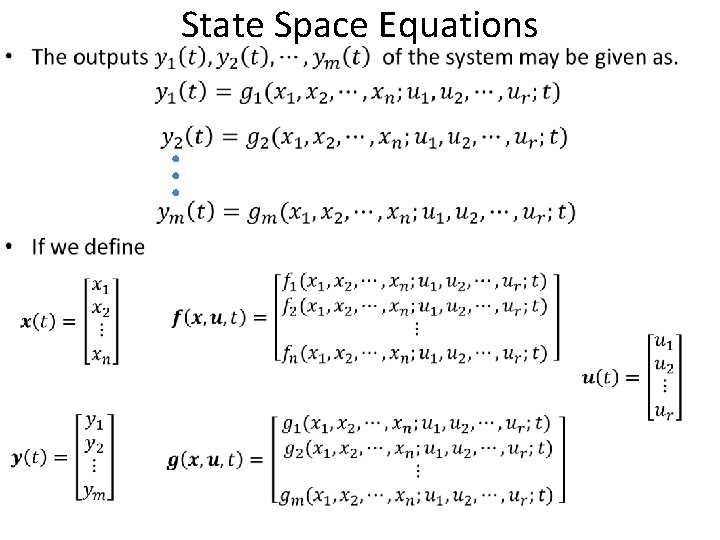 State Space Equations • 