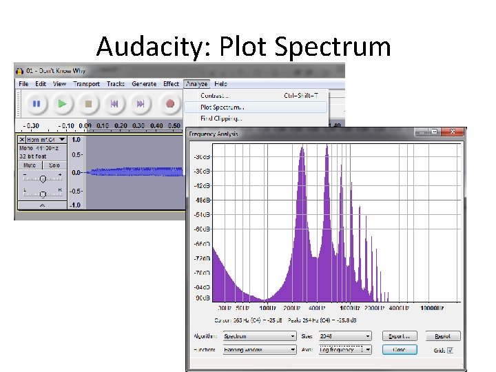Audacity: Plot Spectrum 