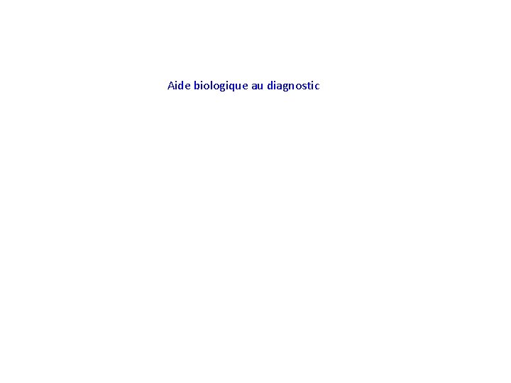 Aide biologique au diagnostic 