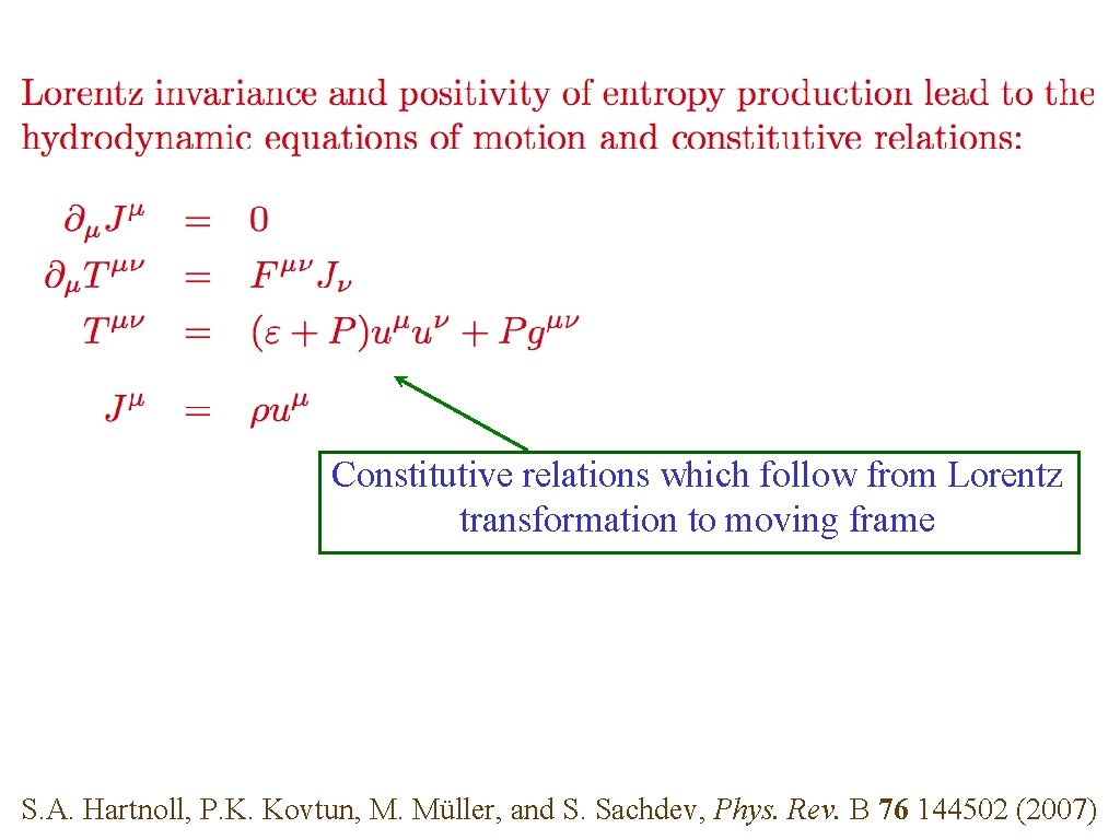 Constitutive relations which follow from Lorentz transformation to moving frame S. A. Hartnoll, P.