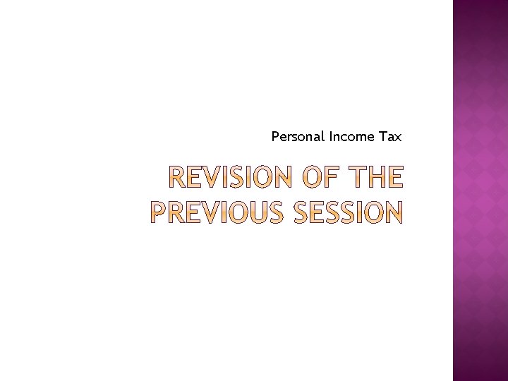 Personal Income Tax 