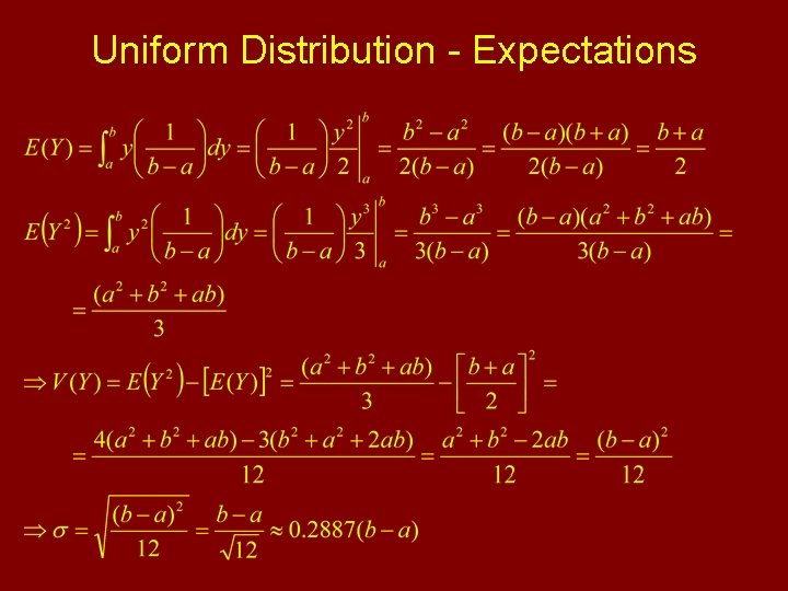 Uniform Distribution - Expectations 