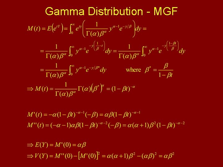 Gamma Distribution - MGF 