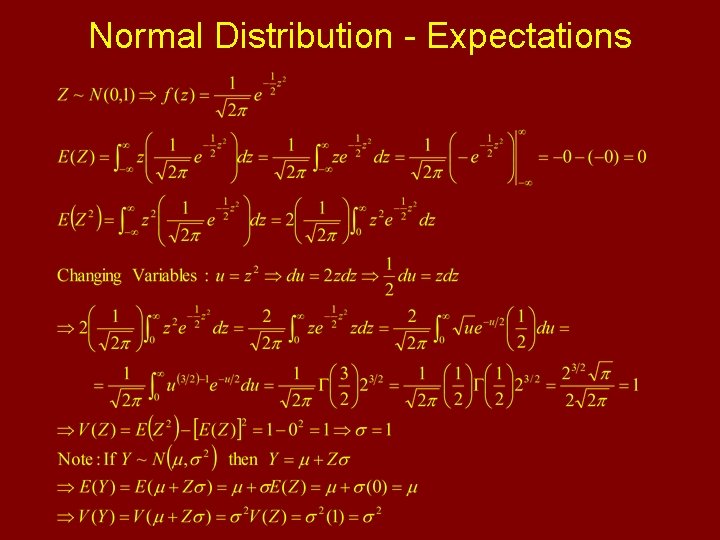 Normal Distribution - Expectations 