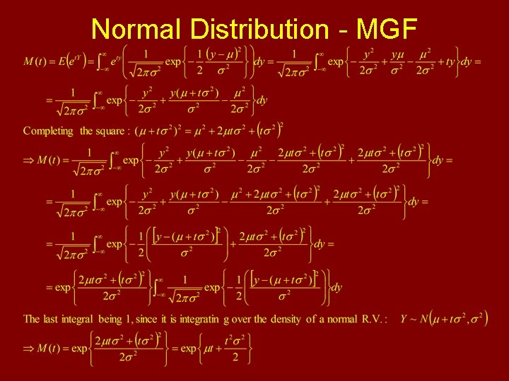 Normal Distribution - MGF 