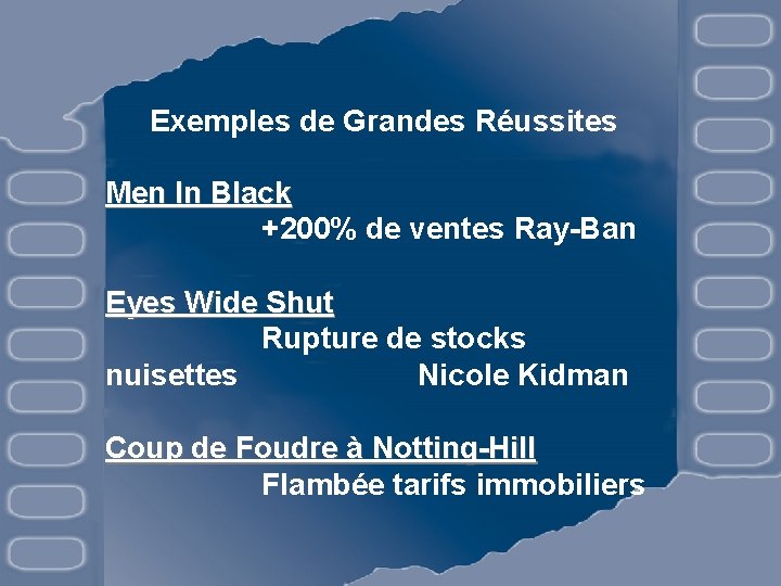 Exemples de Grandes Réussites Men In Black +200% de ventes Ray-Ban Eyes Wide Shut