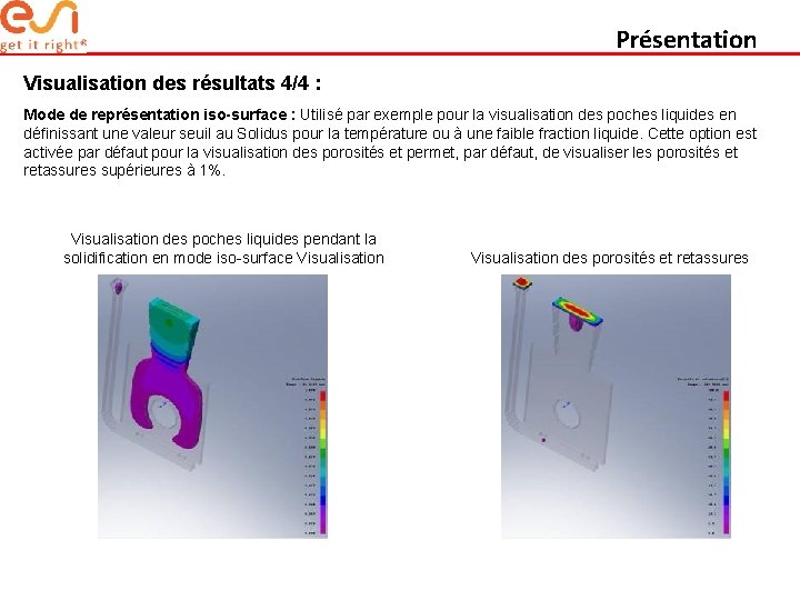 Présentation Visualisation des résultats 4/4 : Mode de représentation iso-surface : Utilisé par exemple