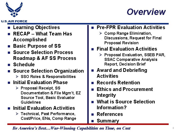 Overview Learning Objectives RECAP – What Team Has Accomplished Basic Purpose of SS Source