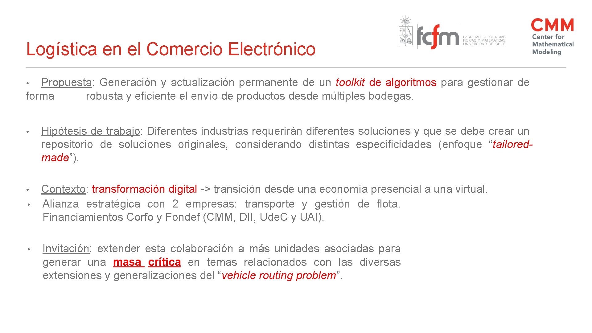 Logística en el Comercio Electrónico Propuesta: Generación y actualización permanente de un toolkit de