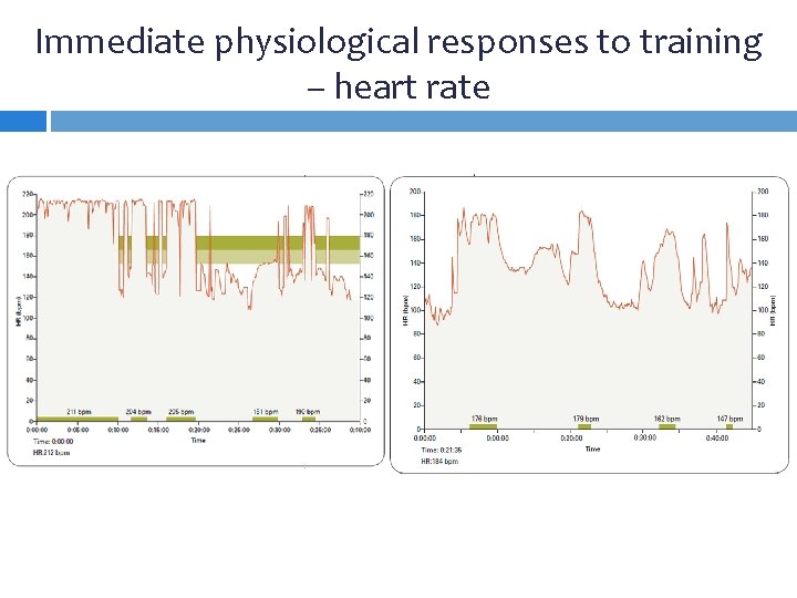 Immediate physiological responses to training – heart rate 