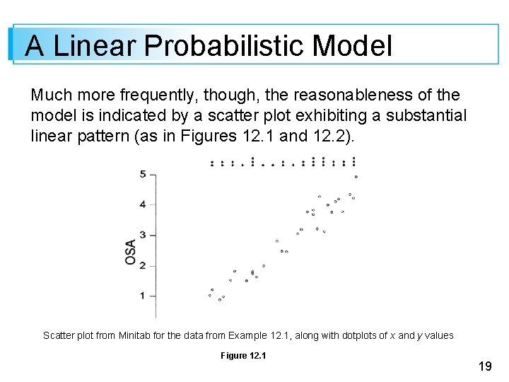 A Linear Probabilistic Model Much more frequently, though, the reasonableness of the model is