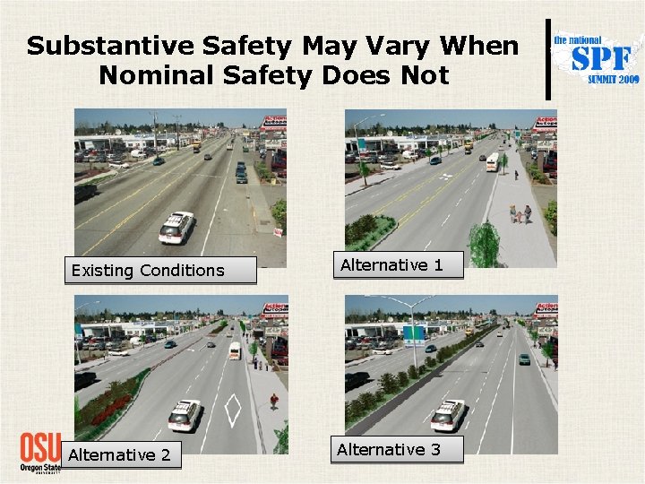 Substantive Safety May Vary When Nominal Safety Does Not Existing Conditions Alternative 1 Alternative Substantive Safety May Vary When Nominal Safety Does Not Existing Conditions Alternative 1 Alternative