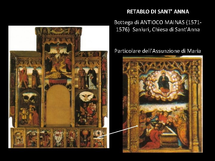 RETABLO DI SANT’ ANNA Bottega di ANTIOCO MAINAS (15711576) Sanluri, Chiesa di Sant’Anna Particolare