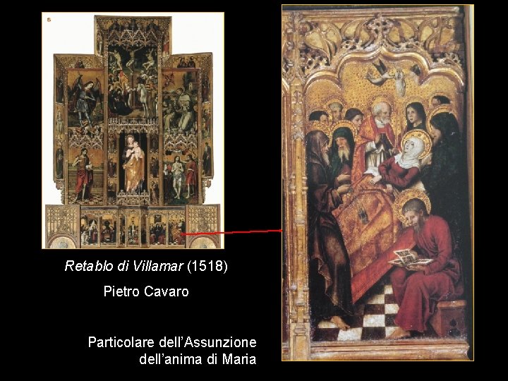 Retablo di Villamar (1518) Pietro Cavaro Particolare dell’Assunzione dell’anima di Maria 