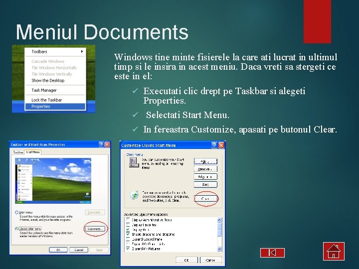 Meniul Documents Windows tine minte fisierele la care ati lucrat in ultimul timp si