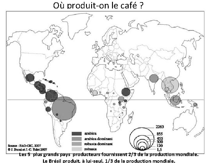 Où produit-on le café ? Pays Producteurs : Brésil Colombie Pérou Honduras Mexico Guatemala