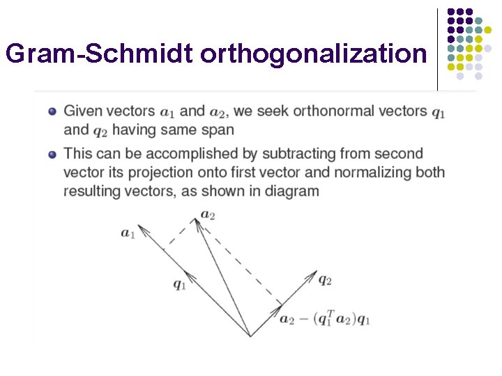 Gram-Schmidt orthogonalization Gram-Schmidt orthogonalization