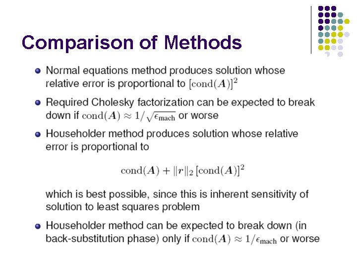 Comparison of Methods Comparison of Methods