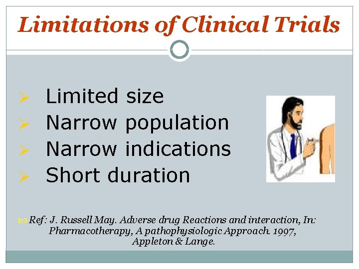 Limitations of Clinical Trials Limited size Ø Narrow population Ø Narrow indications Ø Short