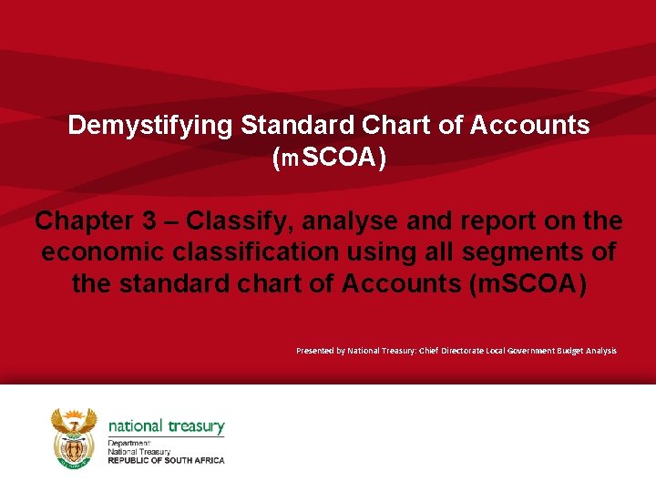 Demystifying Standard Chart of Accounts (m. SCOA) Chapter 3 – Classify, analyse and report