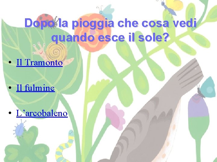 Dopo la pioggia che cosa vedi quando esce il sole? • Il Tramonto •