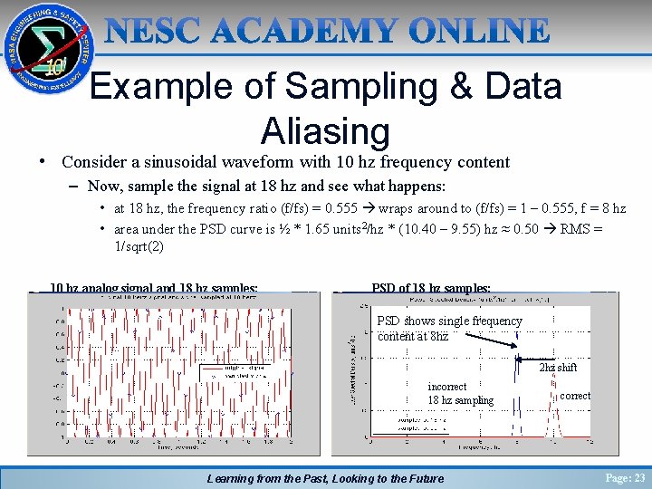 Example of Sampling & Data Aliasing • Consider a sinusoidal waveform with 10 hz