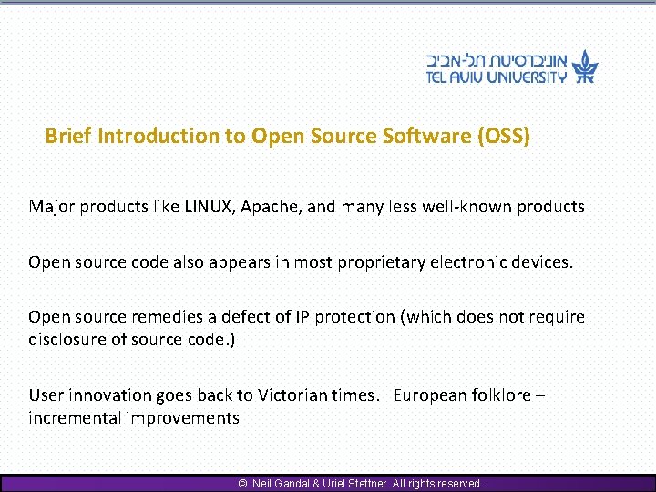 Brief Introduction to Open Source Software (OSS) Major products like LINUX, Apache, and many