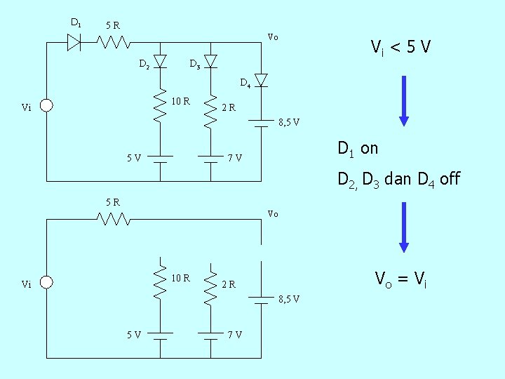 D 1 5 R Vo D 2 Vi < 5 V D 3 D