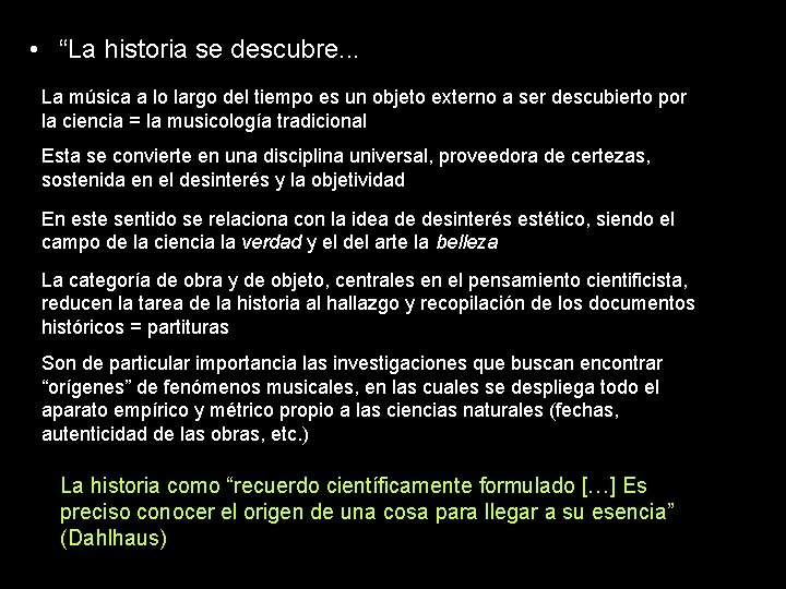 • “La historia se descubre. . . La música a lo largo del • “La historia se descubre. . . La música a lo largo del