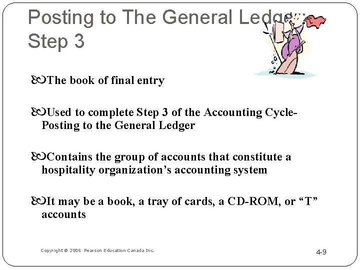 Posting to The General Ledger: Step 3 The book of final entry Used to