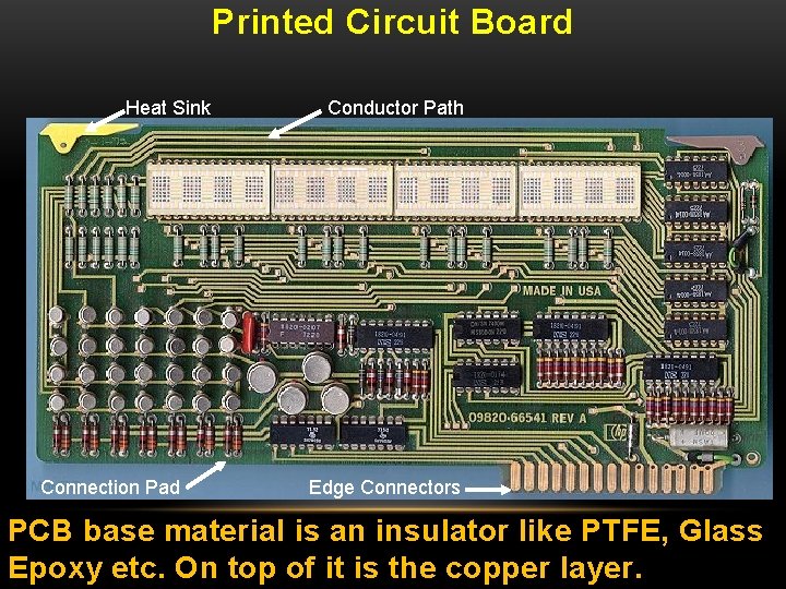 Printed Circuit Board Heat Sink Connection Pad Conductor Path Edge Connectors PCB base material