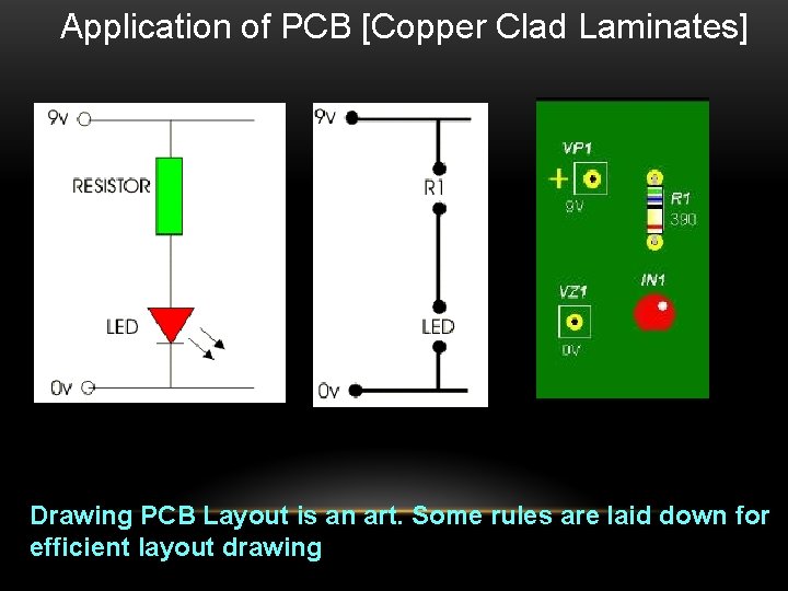 Application of PCB [Copper Clad Laminates] Drawing PCB Layout is an art. Some rules