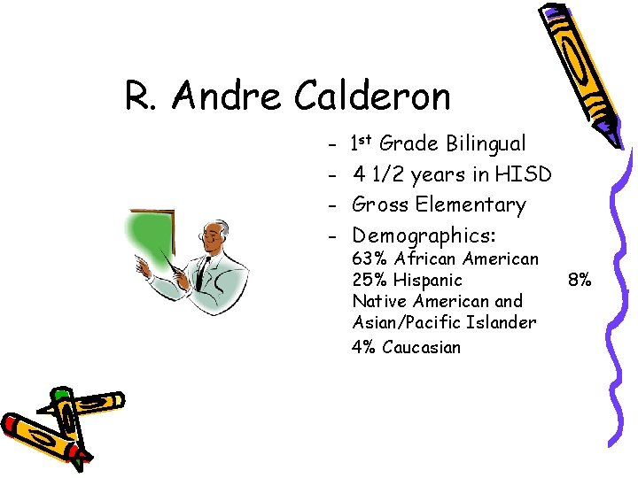 R. Andre Calderon - 1 st Grade Bilingual 4 1/2 years in HISD Gross