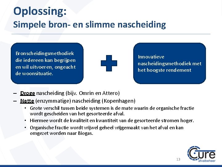 Oplossing: Simpele bron- en slimme nascheiding Bronscheidingsmethodiek die iedereen kan begrijpen en wil uitvoeren,